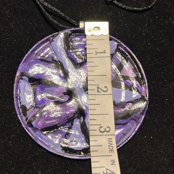 Exclusive Rare Unique One of a Kind Abstract Purple Pendant Necklace - Picture 4 of 17